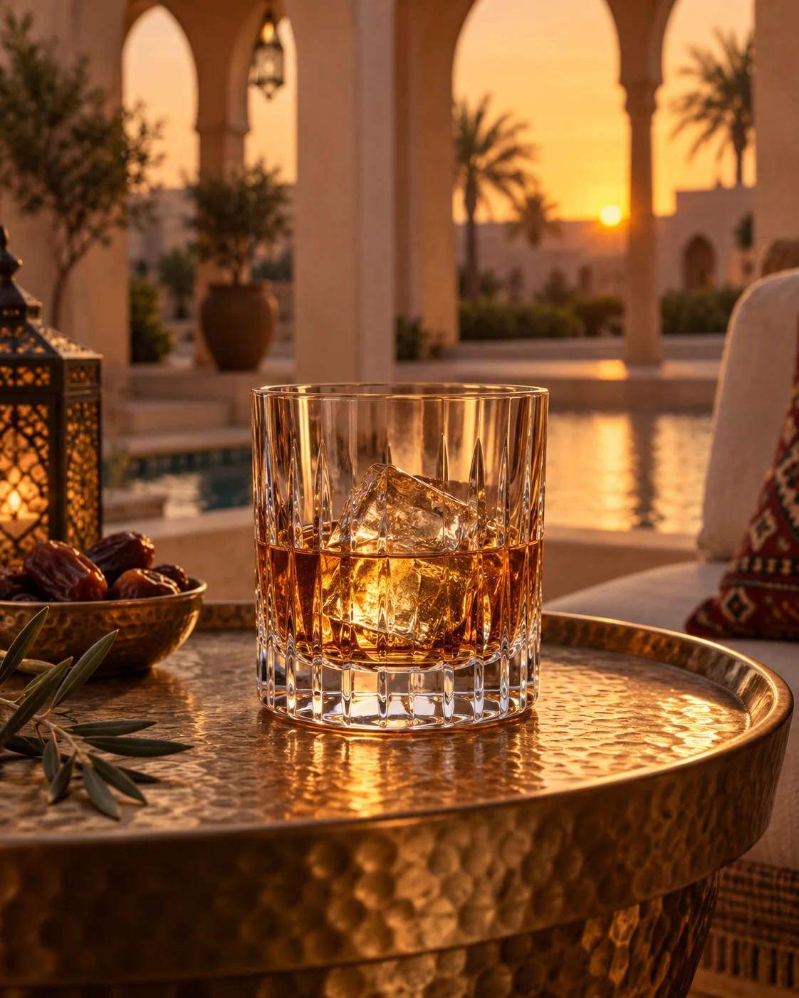 Glassware in warm light